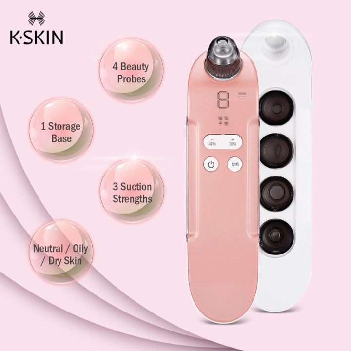 K-SKIN 3 Level Intensity Blackhead Removal Pore Cleaner Suction Rechargeable Black Spot Cleaner Facial Cleaning Machine, KD803A