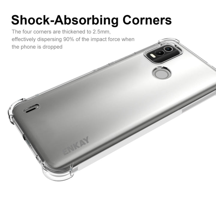 For Nokia C21 Plus ENKAY Transparent TPU Shockproof Phone Case, For Nokia C21 Plus