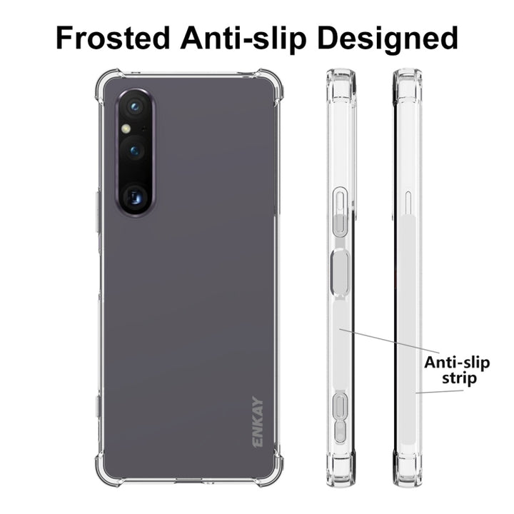 For Sony Xperia 1 V ENKAY Hat-Prince Clear TPU Shockproof Phone Case, For Sony Xperia 1 V