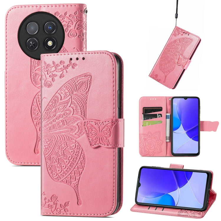 Butterfly Love Flower Embossed Leather Phone Case, For Huawei Nova Y91, For Huawei Enjoy 60X, For Huawei Nova 11 Pro, For Huawei Nova 11