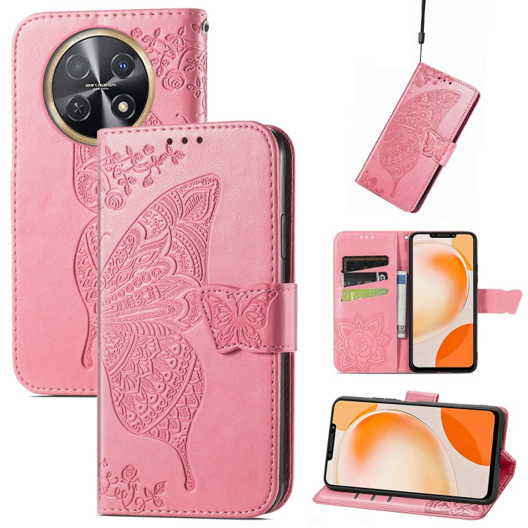 Butterfly Love Flower Embossed Leather Phone Case, For Huawei Nova Y91, For Huawei Enjoy 60X, For Huawei Nova 11 Pro, For Huawei Nova 11