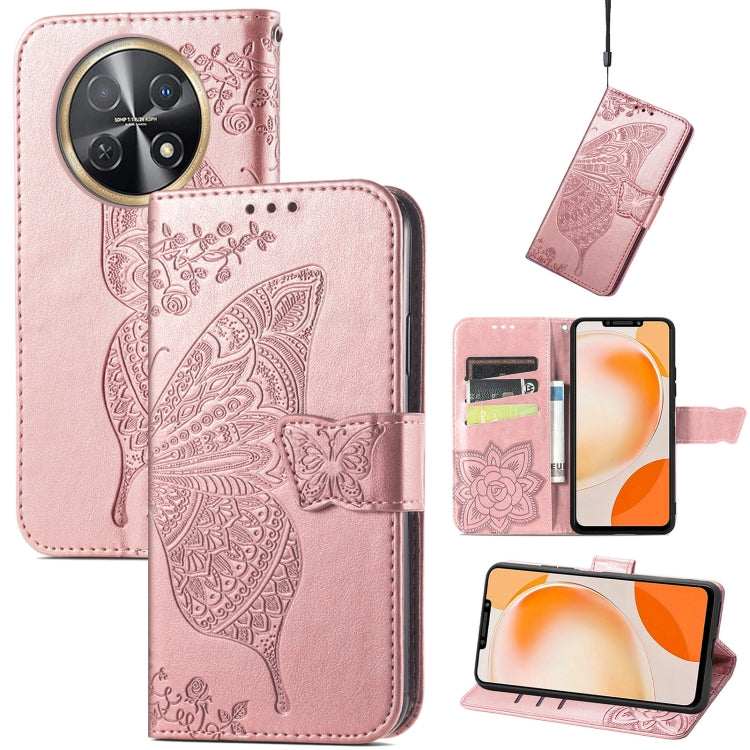 Butterfly Love Flower Embossed Leather Phone Case, For Huawei Nova Y91, For Huawei Enjoy 60X, For Huawei Nova 11 Pro, For Huawei Nova 11