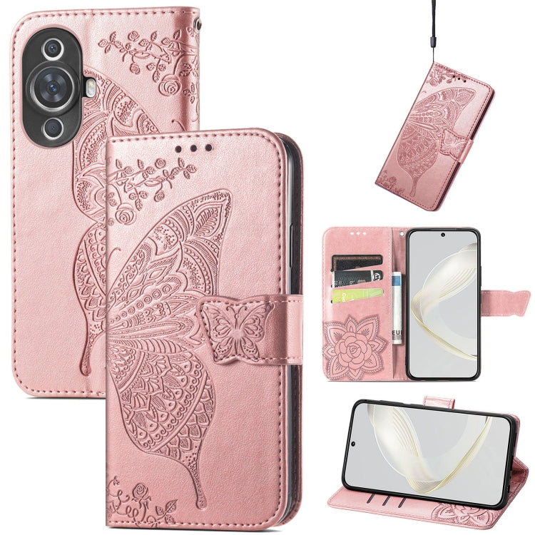 Butterfly Love Flower Embossed Leather Phone Case, For Huawei Nova Y91, For Huawei Enjoy 60X, For Huawei Nova 11 Pro, For Huawei Nova 11