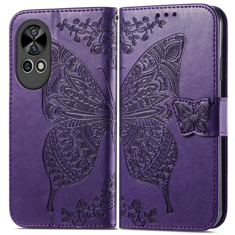 Butterfly Love Flower Embossed Leather Phone Case, For Huawei  Nova 12 Pro, For Huawei Nova 12, For Huawei  Mate 60, For Huawei  Mate 60 Pro