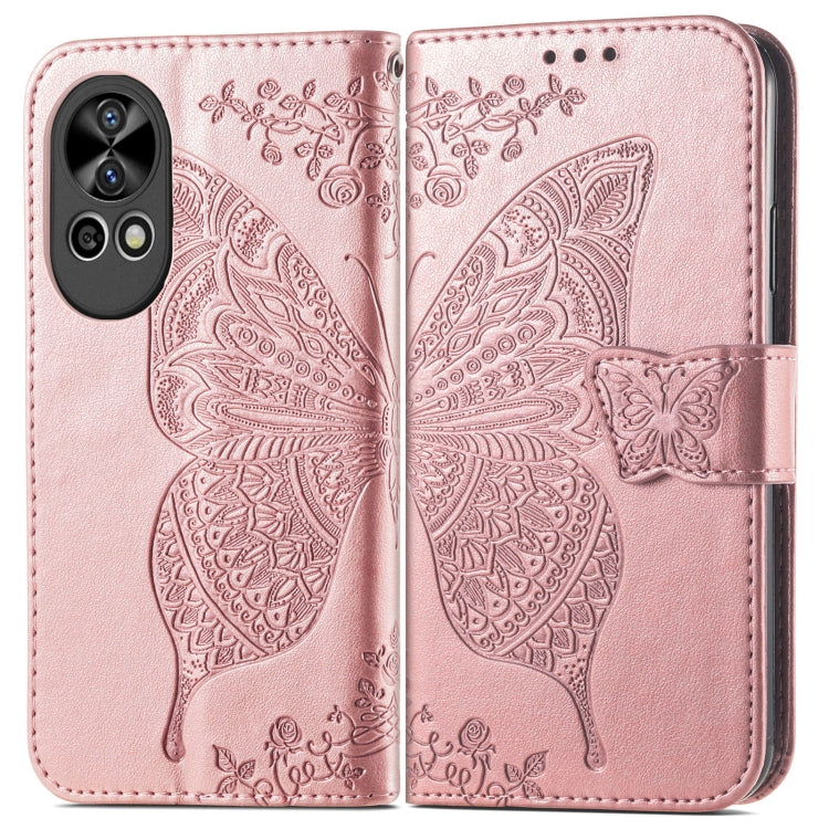 Butterfly Love Flower Embossed Leather Phone Case, For Huawei  Nova 12 Pro, For Huawei Nova 12, For Huawei  Mate 60, For Huawei  Mate 60 Pro