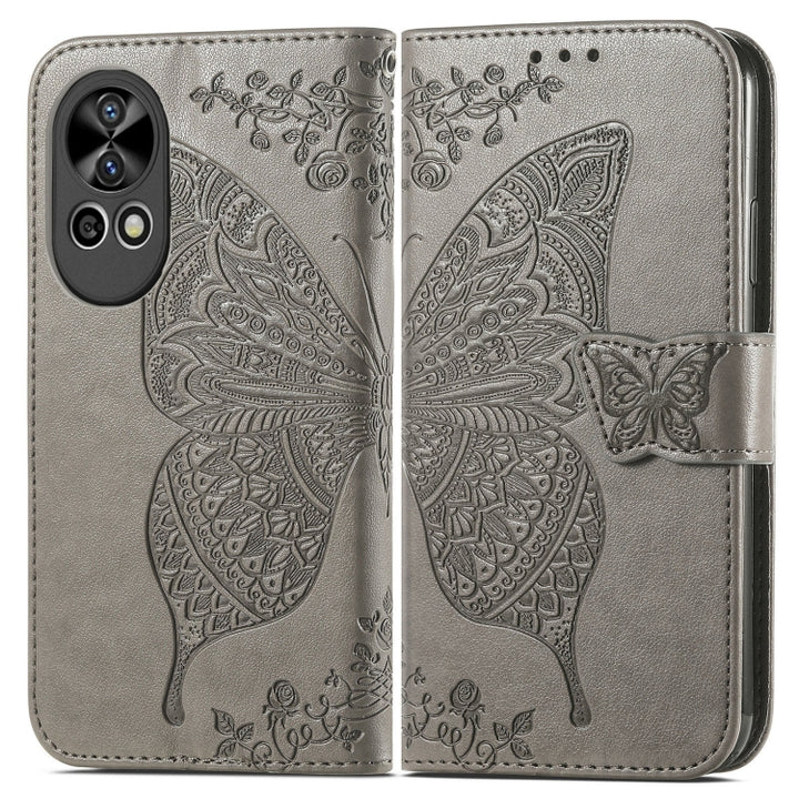 Butterfly Love Flower Embossed Leather Phone Case, For Huawei  Nova 12 Pro, For Huawei Nova 12, For Huawei  Mate 60, For Huawei  Mate 60 Pro