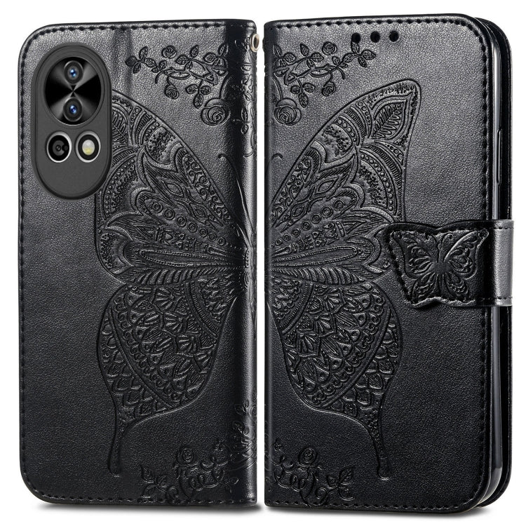 Butterfly Love Flower Embossed Leather Phone Case, For Huawei  Nova 12 Pro, For Huawei Nova 12, For Huawei  Mate 60, For Huawei  Mate 60 Pro