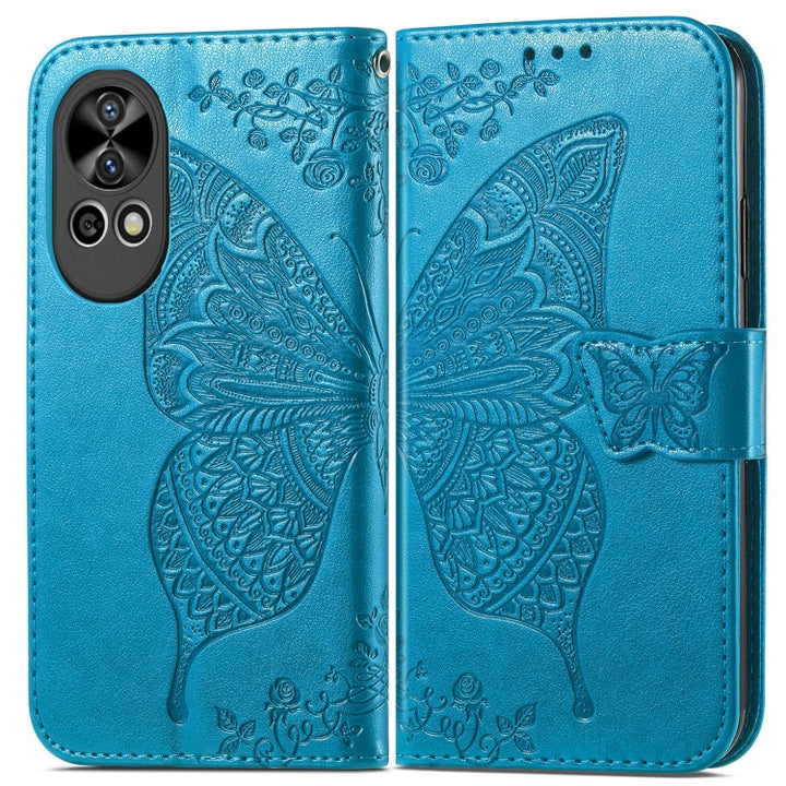 Butterfly Love Flower Embossed Leather Phone Case, For Huawei  Nova 12 Pro, For Huawei Nova 12, For Huawei  Mate 60, For Huawei  Mate 60 Pro