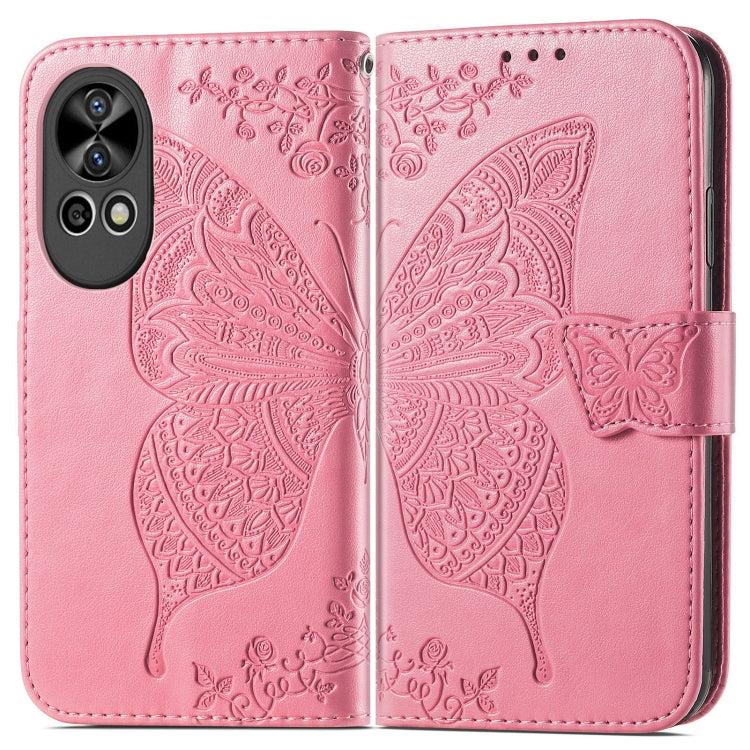 Butterfly Love Flower Embossed Leather Phone Case, For Huawei  Nova 12 Pro, For Huawei Nova 12, For Huawei  Mate 60, For Huawei  Mate 60 Pro