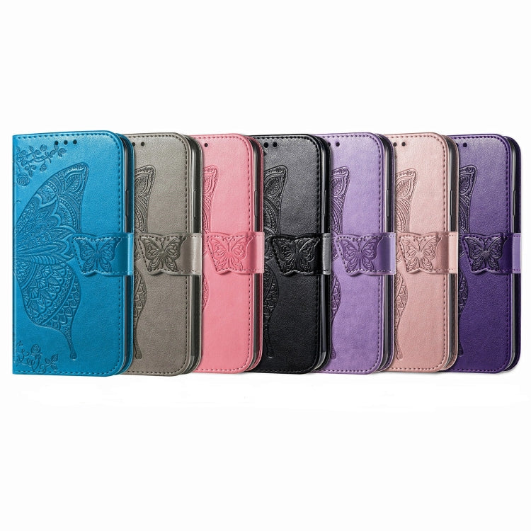 Butterfly Love Flower Embossed Leather Phone Case, For Huawei P60, For Huawei P60 Pro