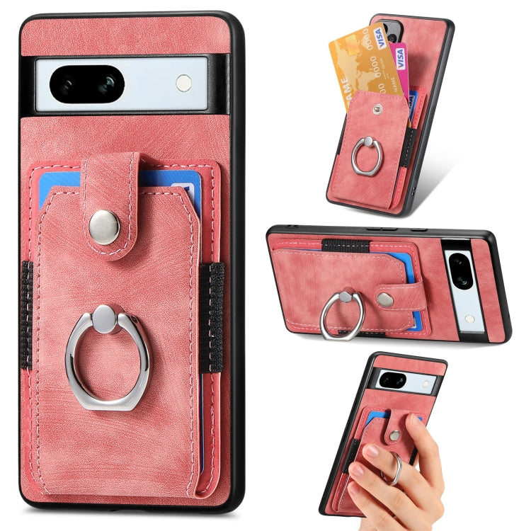 Retro Skin-feel Ring Card Wallet Phone Case, For Google Pixel 9a, For Google Pixel 7a