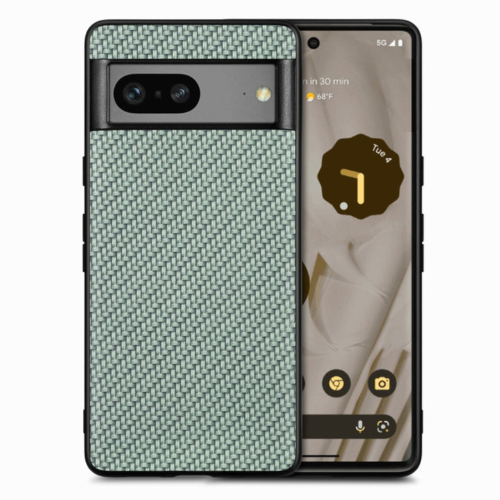 Carbon Fiber Texture Leather Back Cover Phone Case, For Google Pixel 7A, For Google Pixel 6 Pro, For Google Pixel 6, For Google Pixel 6A