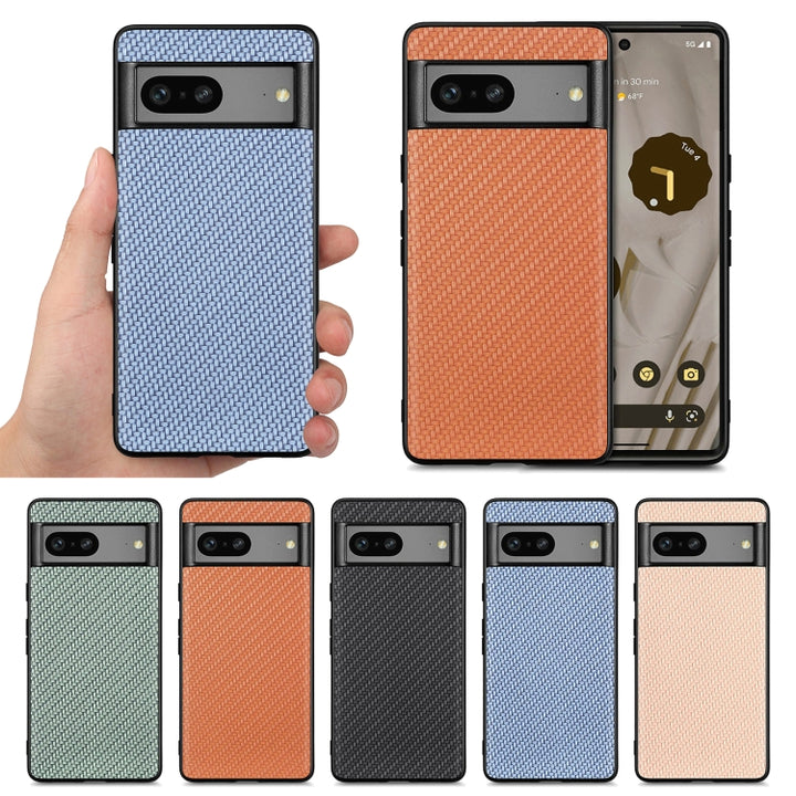 Carbon Fiber Texture Leather Back Cover Phone Case, For Google Pixel 7A, For Google Pixel 6 Pro, For Google Pixel 6, For Google Pixel 6A