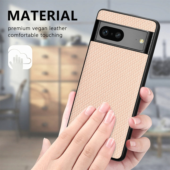 Carbon Fiber Texture Leather Back Cover Phone Case, For Google Pixel 7A, For Google Pixel 6 Pro, For Google Pixel 6, For Google Pixel 6A