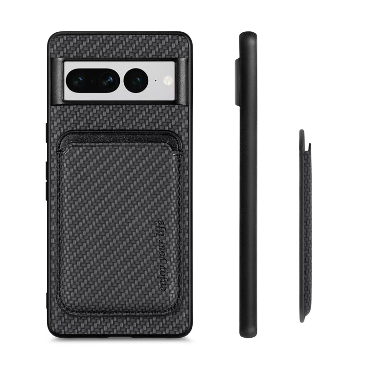 Carbon Fiber Leather Card Magsafe Phone Case, For Google Pixel 7 Pro, For Google Pixel 7, For Google Pixel 6