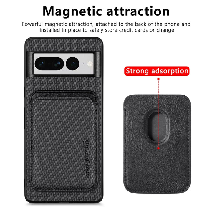 Carbon Fiber Leather Card Magsafe Phone Case, For Google Pixel 7 Pro, For Google Pixel 7, For Google Pixel 6