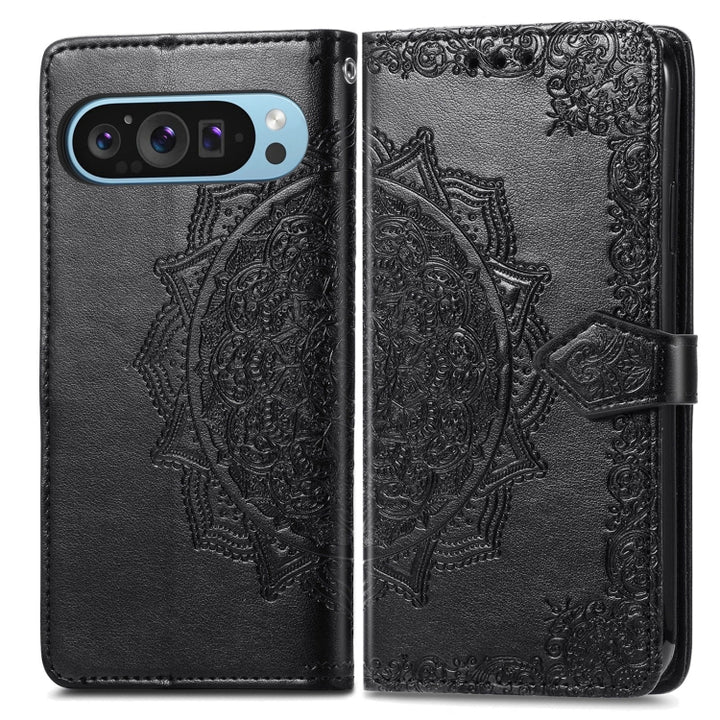 Mandala Flower Embossed Leather Phone Case, For Google Pixel 9, For Google Pixel 8 Pro, For Google Pixel 8