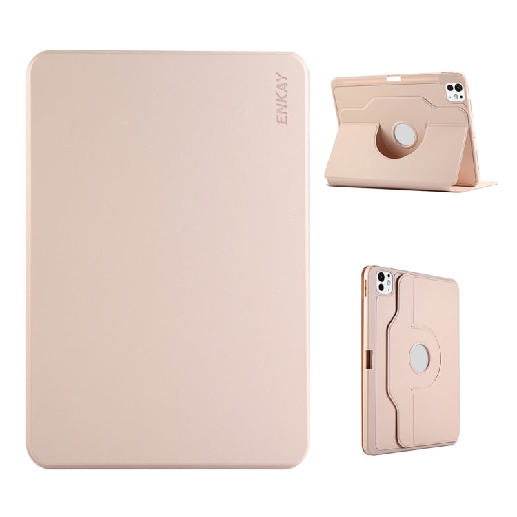 ENKAY 360 Rotation TPU Leather Smart Tablet Case with Pen Slot, For iPad Air 11 2024 / 2025 / Air 10.9 2022, For iPad Pro 12.9 2022/ Air 13 2025 / 2024, For iPad Pro 13 2024, For iPad Pro 11 2024, For iPad Pro 11 2022 / 2021 / 2020