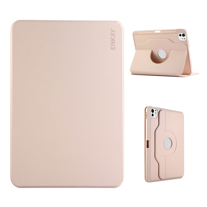 ENKAY 360 Rotation TPU Leather Smart Tablet Case with Pen Slot, For iPad Air 11 2024 / 2025 / Air 10.9 2022, For iPad Pro 12.9 2022/ Air 13 2025 / 2024, For iPad Pro 13 2024, For iPad Pro 11 2024, For iPad Pro 11 2022 / 2021 / 2020