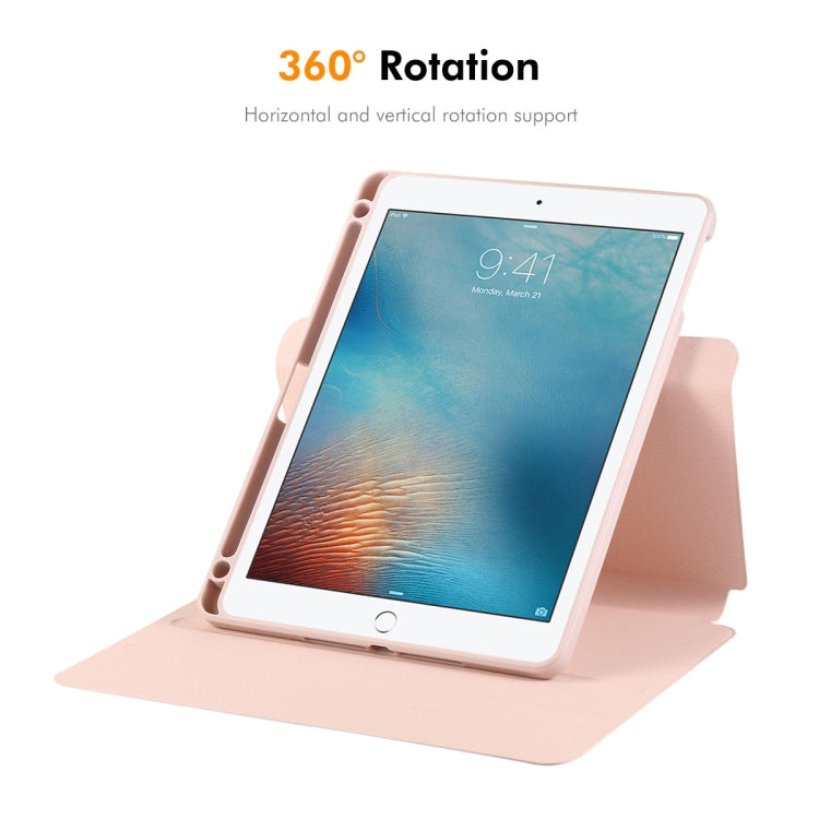 ENKAY 360 Rotation TPU Leather Smart Tablet Case with Pen Slot, For iPad Air / Air 2 / 9.7 2017 / 2018