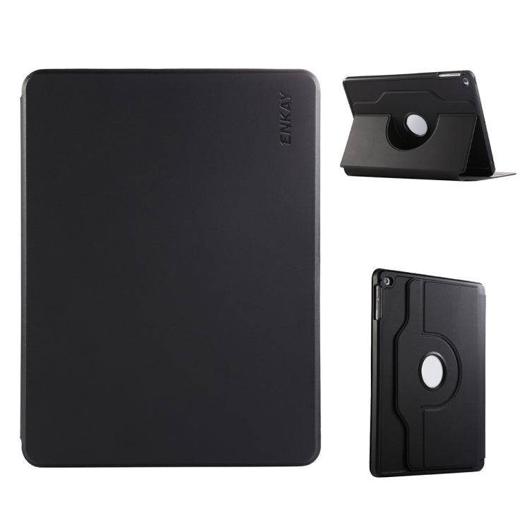 ENKAY 360 Rotation TPU Leather Smart Tablet Case with Pen Slot, For iPad Air / Air 2 / 9.7 2017 / 2018