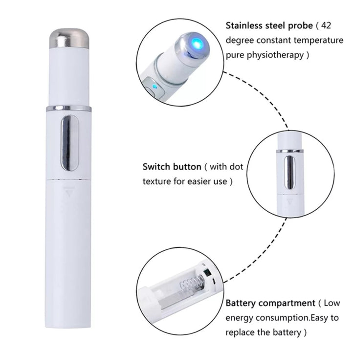 K-SKIN KD-7910 Acne Laser Pen Portable Wrinkle Removal Machine Durable Soft Scar Remover Device Blue Light Therapy Pen