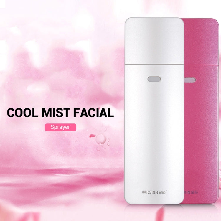 K-SKIN KD777 Nano Cool Facial Sprayer Handheld Portable Skincare Humidifier Skin Care, White, Red