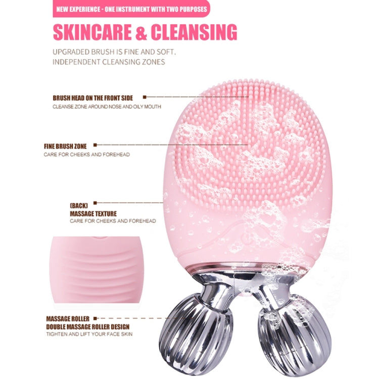 Duosi 2in1 Electric Facial Cleansing Brush Waterproof face Skin   Cleansing Massager Silicone Vibration Scrubber Pore   Clear Blackhead Remover