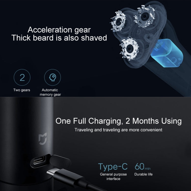 Original Xiaomi Mijia S500 Portable Electric Shaver with LED Display & 3 Cutter Head, S500