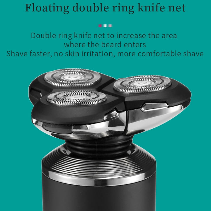 VGR V-317 5W USB Omnidirectional Three-dimensional Floating Three-network Electric Shaver, V-317