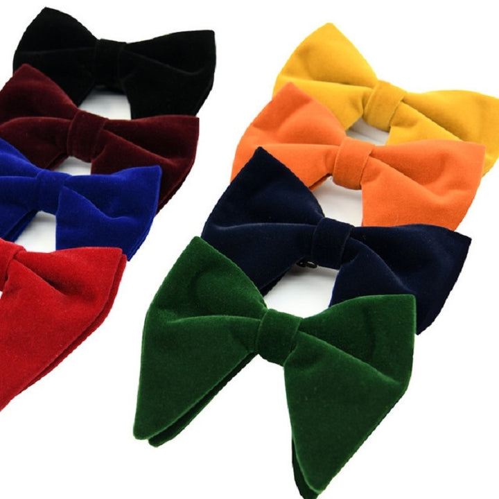 Men Velvet Double-layer Big Bow-knot Bow Tie Clothing Accessories