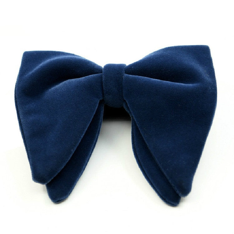 Men Velvet Double-layer Big Bow-knot Bow Tie Clothing Accessories