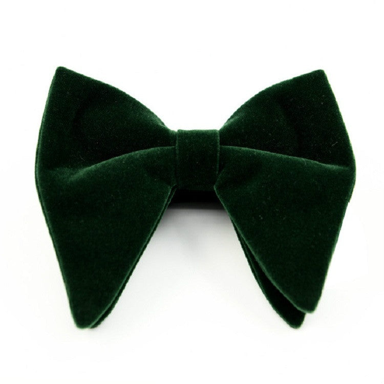 Men Velvet Double-layer Big Bow-knot Bow Tie Clothing Accessories