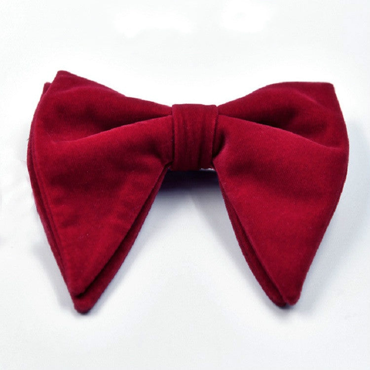 Men Velvet Double-layer Big Bow-knot Bow Tie Clothing Accessories