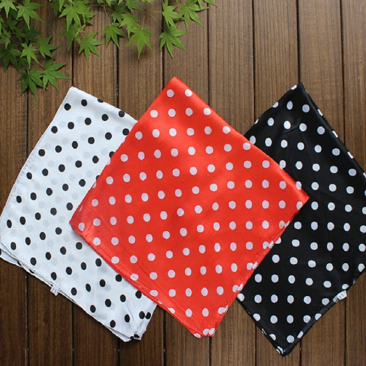 Spring Ladies Dots Pattern Silk ImitationSmall Scarf Square Scarf, 60 x 60cm