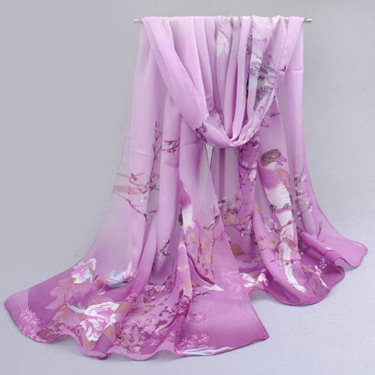 Autumn and Winter Ladies Wild Chiffon Thin Long Scarf Decorated Scarf Shawl, 10cm