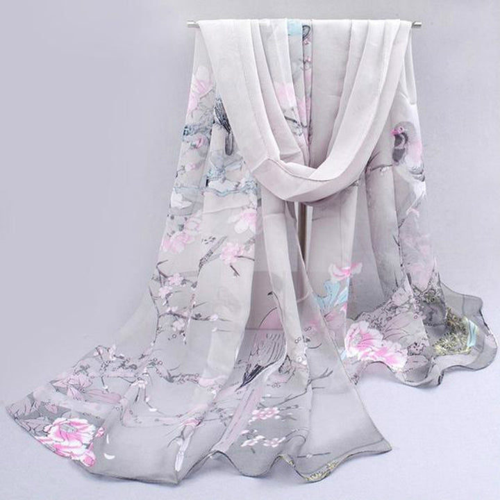 Autumn and Winter Ladies Wild Chiffon Thin Long Scarf Decorated Scarf Shawl, 10cm