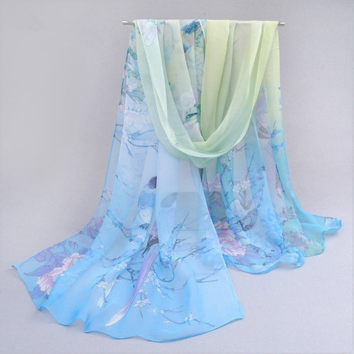 Autumn and Winter Ladies Wild Chiffon Thin Long Scarf Decorated Scarf Shawl, 10cm