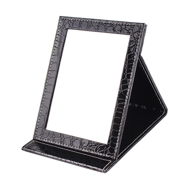 Square Stand Leather Make Up Mirror Alligator Pattern Portable Cosmetic Mirror, Black L 18x25.5x1.6CM, Black M15x20.5x1.6CM, Black S 12x17.5x1.6CM, Brown L 18x25.5x1.6CM, Brown M15x20.5x1.6CM, Brown S 12x17.5x1.6CM, Red L 18x25.5x1.6CM, Red M15x20.5x1.6CM