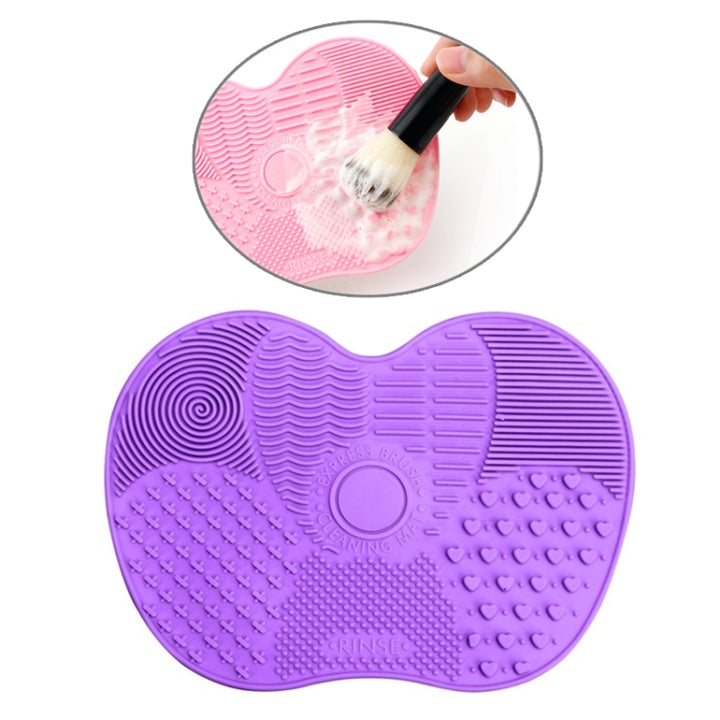 Silicone Brush Cleaner Mat Washing Tools for Cosmetic Make up Eyebrow Brushes Cleaning Pad Scrubber Board Makeup Clean Tool, Pink, Green, Black, Deep purple, Light purple, Rose red