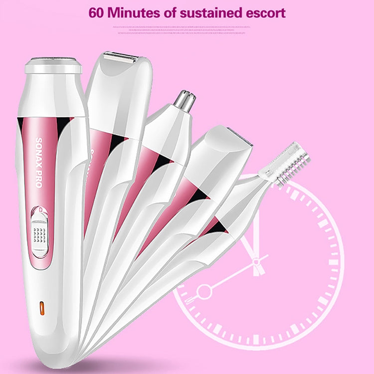 SONAX PRO Ladies Multifunctional Rechargeable Washing Professional Eyebrow Trimmer Epilator, 5 In 1 (Pink), 5 In 1 (Purple)