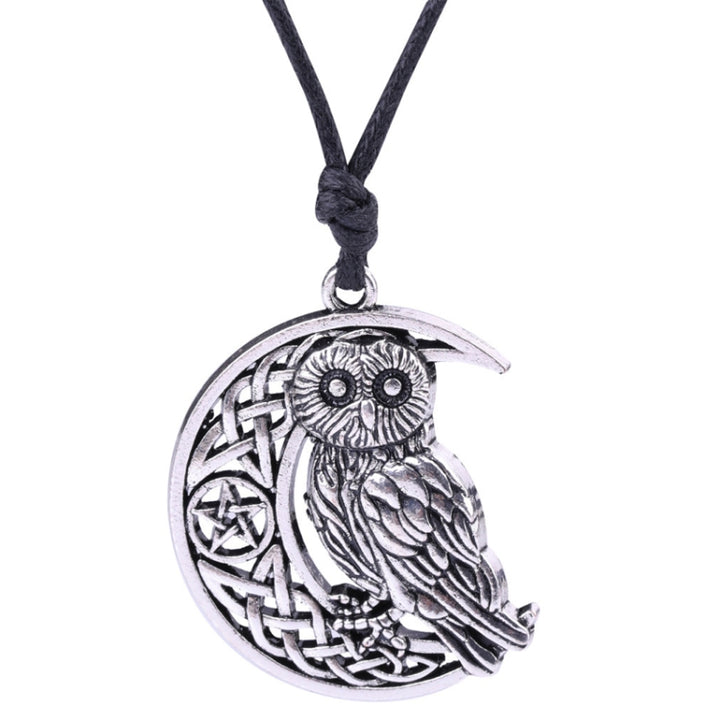 Owl Great Wisdom Ancient Silver Ancient Gold Couple Necklace, Antique Silver Plated, Antique Gold Plated