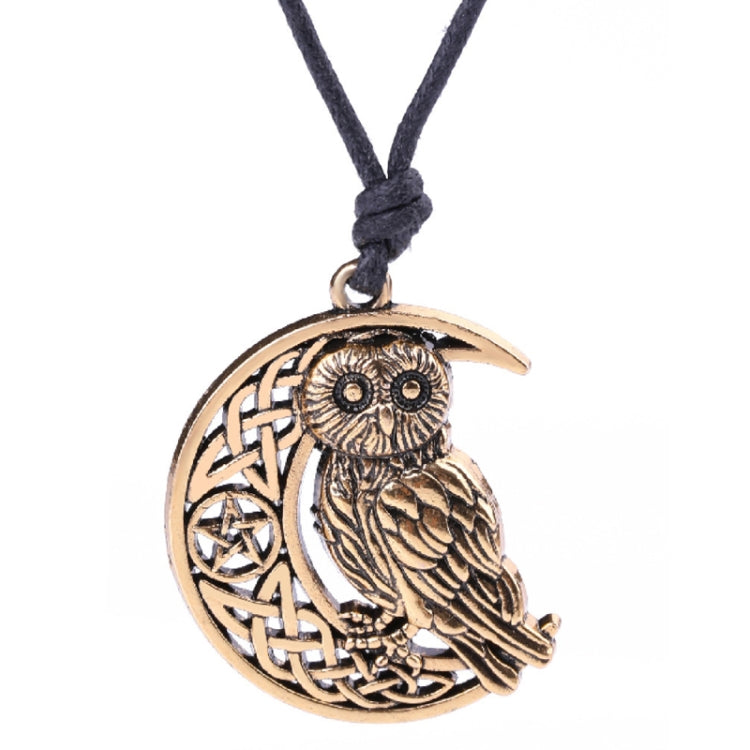 Owl Great Wisdom Ancient Silver Ancient Gold Couple Necklace, Antique Silver Plated, Antique Gold Plated