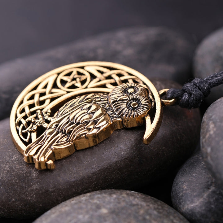 Owl Great Wisdom Ancient Silver Ancient Gold Couple Necklace, Antique Silver Plated, Antique Gold Plated