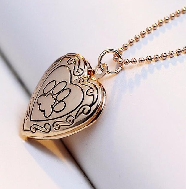 DIY Heart-shaped Photo Frame Memory Locket Pendant Necklace Jewelry, gold, silver