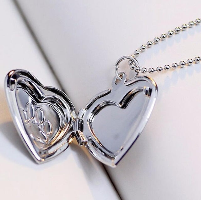 DIY Heart-shaped Photo Frame Memory Locket Pendant Necklace Jewelry, gold, silver