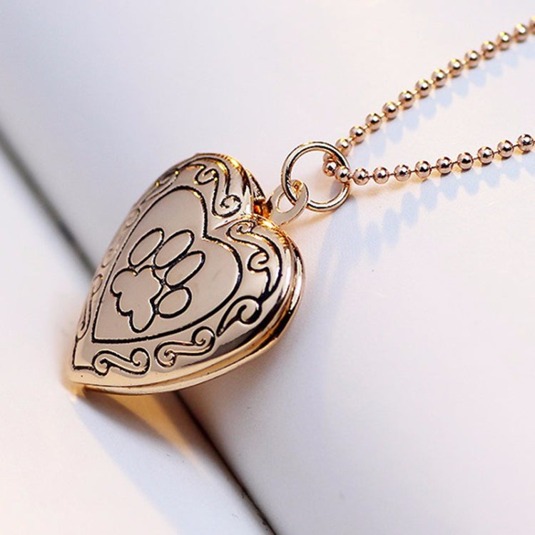 DIY Heart-shaped Photo Frame Memory Locket Pendant Necklace Jewelry, gold, silver