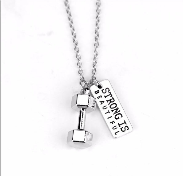 Sport Barbell Dumbbell Pendant Jewelry Lover Friend Bodybuilding Necklaces for Men Women, N255, N251, N250, N253, N371, N252, N254