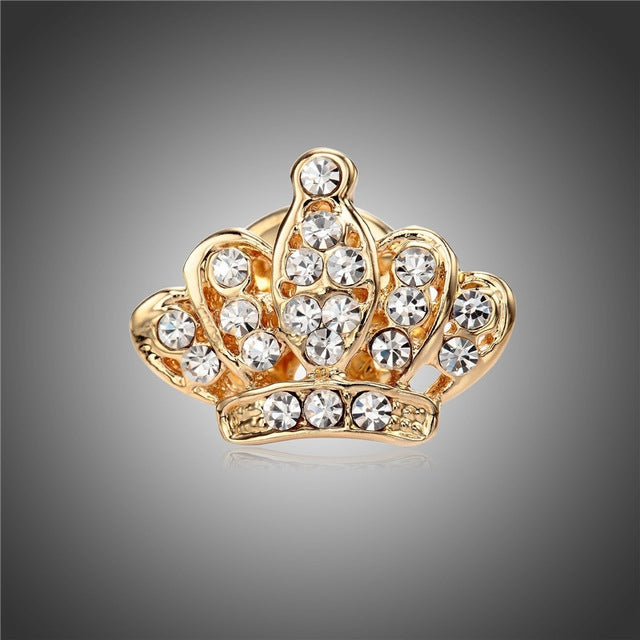 Mini Crown Shape Brooch For Woman, Gold, Silver