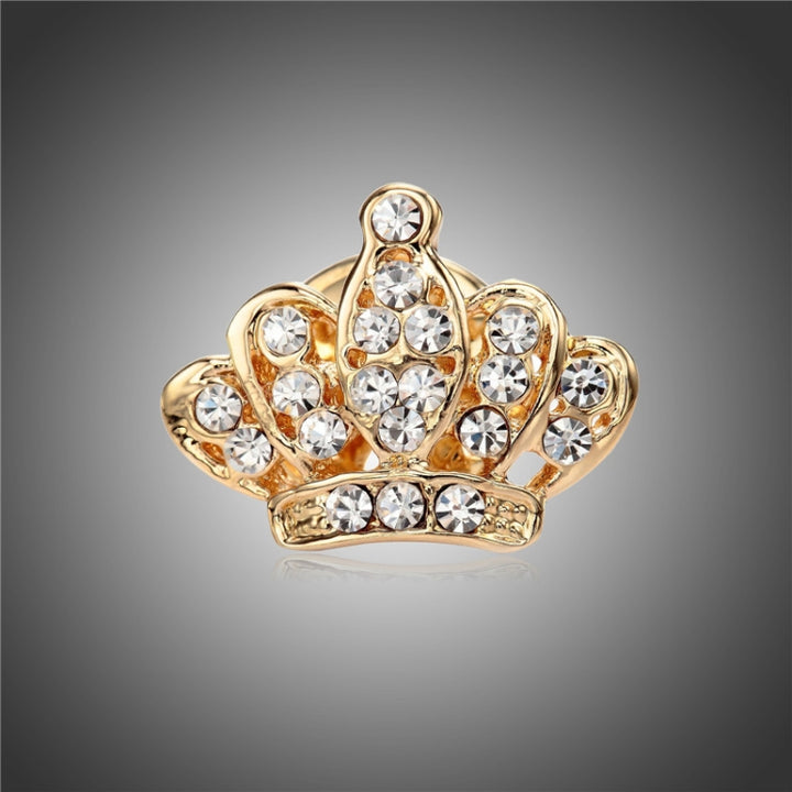 Mini Crown Shape Brooch For Woman, Gold, Silver